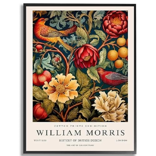 KKLDNHH William Morris Prints abstrakte Wandkunst und Poster, Retro-Leinwandgemälde für Wohnzimmer, Innendekoration, Bilder, 50 x 70 cm, ohne Rahmen von KKLDNHH