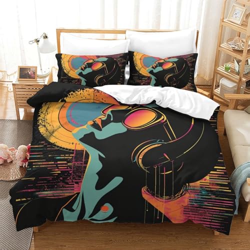 KKLOSDXERT Retro Frauen 3D-Bettbezug Kissenbezug Bettwäsche Deckung Set Mit Reißverschluss Weich Mikrofaser Bettbezug Double（200x200cm） von KKLOSDXERT