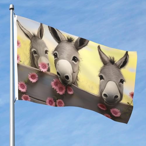 15,7 x 2,4 m große Flagge, doppelseitig, lebendige Gartenflaggen, Esel und Blumenbanner, Willkommensbanner mit Messingösen, Dekoration, Fotohintergrund für Hof, Veranda, Rasen 15,7 x 2,4 m große Flagge, doppelseitig, lebendige Gartenflaggen, Esel und Blumenbanner, Willkommensbanner mit Messingösen, Dekoration, Fotohintergrund für Hof, Veranda, Rasen von KKLWEGU