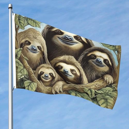 15,7 x 2,4 m große Flagge, doppelseitig, lebendige Gartenflaggen, Faultier-Familienbanner, Willkommensbanner mit Messingösen, Dekoration, Fotohintergrund für Hof, Veranda, Rasen 15,7 x 2,4 m große Flagge, doppelseitig, lebendige Gartenflaggen, Faultier-Familienbanner, Willkommensbanner mit Messingösen, Dekoration, Fotohintergrund für Hof, Veranda, Rasen von KKLWEGU