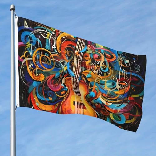 15,7 x 2,4 m große Flagge, doppelseitig, lebendige Gartenflaggen, Musik-Serie, Banner, Willkommensbanner mit Messingösen, Dekoration, Fotohintergrund für Hof, Veranda, Rasen 15,7 x 2,4 m große Flagge, doppelseitig, lebendige Gartenflaggen, Musik-Serie, Banner, Willkommensbanner mit Messingösen, Dekoration, Fotohintergrund für Hof, Veranda, Rasen von KKLWEGU