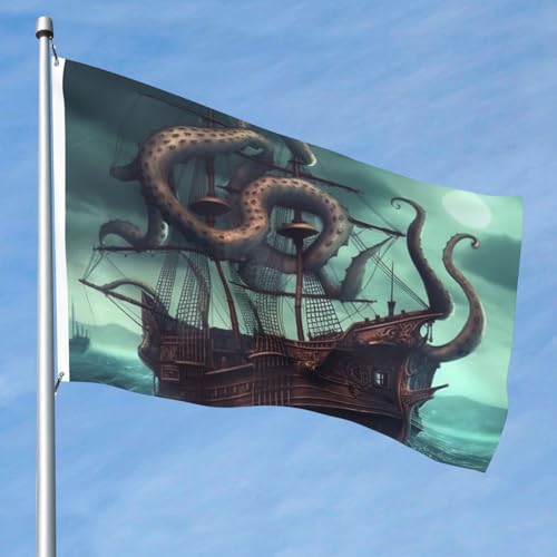 15,7 x 2,4 m große Flagge, doppelseitig, lebendige Gartenflaggen, Oktopus-Schiff-Banner, Willkommensbanner mit Messingösen, Dekoration, Fotohintergrund für Hof, Veranda, Rasen 15,7 x 2,4 m große Flagge, doppelseitig, lebendige Gartenflaggen, Oktopus-Schiff-Banner, Willkommensbanner mit Messingösen, Dekoration, Fotohintergrund für Hof, Veranda, Rasen von KKLWEGU
