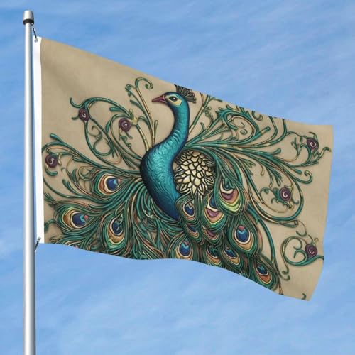 15,7 x 2,4 m große Flagge, doppelseitig, lebendige Gartenflaggen, Pfauenbanner, Willkommensbanner mit Messingösen, Dekoration, Fotohintergrund für Hof, Veranda, Rasen 15,7 x 2,4 m große Flagge, doppelseitig, lebendige Gartenflaggen, Pfauenbanner, Willkommensbanner mit Messingösen, Dekoration, Fotohintergrund für Hof, Veranda, Rasen von KKLWEGU