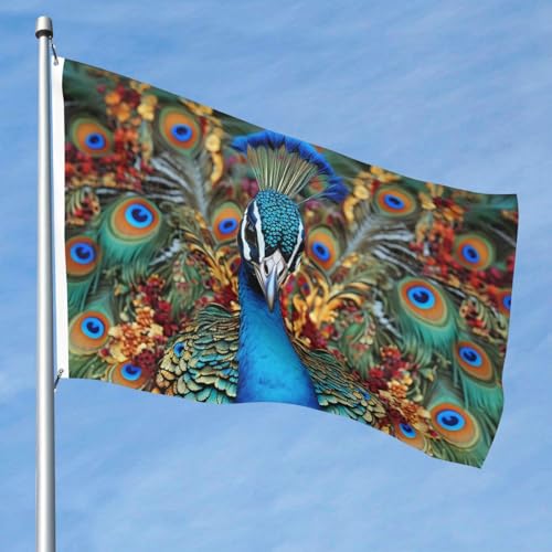 15,7 x 2,4 m große Flagge, doppelseitig, lebendige Gartenflaggen, elegante Pfauenbanner, Willkommensbanner mit Messingösen, Dekoration, Fotohintergrund für Hof, Veranda, Rasen 15,7 x 2,4 m große Flagge, doppelseitig, lebendige Gartenflaggen, elegante Pfauenbanner, Willkommensbanner mit Messingösen, Dekoration, Fotohintergrund für Hof, Veranda, Rasen von KKLWEGU