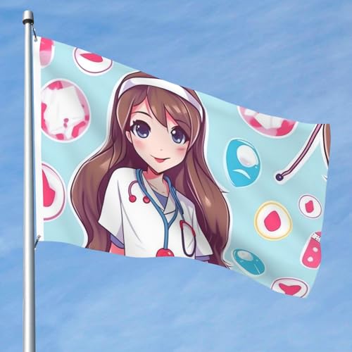 15,7 x 2,4 m große Flagge, doppelseitig, lebendige Gartenflaggen, niedliche Krankenschwester-Banner, Willkommensbanner mit Messingösen, Dekoration, Fotohintergrund für Hof, Veranda, Rasen 15,7 x 2,4 m große Flagge, doppelseitig, lebendige Gartenflaggen, niedliche Krankenschwester-Banner, Willkommensbanner mit Messingösen, Dekoration, Fotohintergrund für Hof, Veranda, Rasen von KKLWEGU