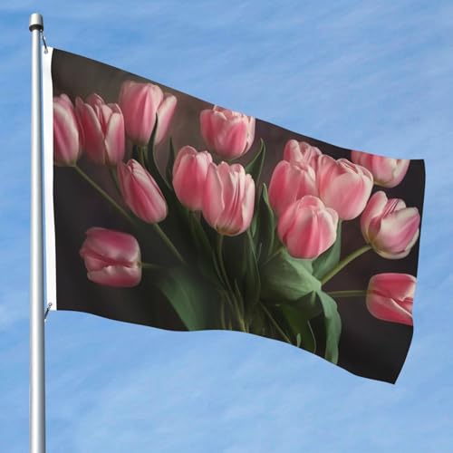 15,7 x 2,4 m große Flagge, doppelseitig, lebendige Gartenflaggen, rosa Tulpen, Banner, Willkommensbanner mit Messingösen, Dekoration, Fotohintergrund für Hof, Veranda, Rasen 15,7 x 2,4 m große Flagge, doppelseitig, lebendige Gartenflaggen, rosa Tulpen, Banner, Willkommensbanner mit Messingösen, Dekoration, Fotohintergrund für Hof, Veranda, Rasen von KKLWEGU