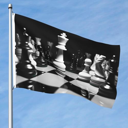 15,7 x 2,4 m große Flagge, doppelseitig, lebendige Gartenflaggen, schwarz-weiß, Schachbanner, Willkommensbanner mit Messingösen, Dekoration, Fotohintergrund für Hof, Veranda, Rasen 15,7 x 2,4 m große Flagge, doppelseitig, lebendige Gartenflaggen, schwarz-weiß, Schachbanner, Willkommensbanner mit Messingösen, Dekoration, Fotohintergrund für Hof, Veranda, Rasen von KKLWEGU