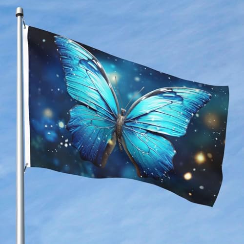 15,7 x 2,4 m große Flagge, doppelseitige lebendige Gartenflaggen, blaue Sternenschmetterling-Banner, Willkommensbanner mit Messingösen, Dekoration, Fotohintergrund für Hof, Veranda, Rasen 15,7 x 2,4 m große Flagge, doppelseitige lebendige Gartenflaggen, blaue Sternenschmetterling-Banner, Willkommensbanner mit Messingösen, Dekoration, Fotohintergrund für Hof, Veranda, Rasen von KKLWEGU