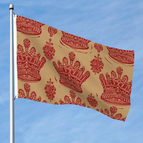 15,7 x 2,4 m große Flagge, doppelseitige lebendige Gartenflaggen, rote Krone, Banner, Willkommensbanner mit Messingösen, Dekoration, Fotohintergrund für Hof, Veranda, Rasen 15,7 x 2,4 m große Flagge, doppelseitige lebendige Gartenflaggen, rote Krone, Banner, Willkommensbanner mit Messingösen, Dekoration, Fotohintergrund für Hof, Veranda, Rasen von KKLWEGU