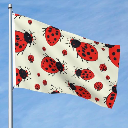 15,7 x 2,4 m große Flagge, doppelseitige lebendige Gartenflaggen, rote Marienkäfer-Banner, Willkommensbanner mit Messingösen, Dekoration, Fotohintergrund für Hof, Veranda, Rasen 15,7 x 2,4 m große Flagge, doppelseitige lebendige Gartenflaggen, rote Marienkäfer-Banner, Willkommensbanner mit Messingösen, Dekoration, Fotohintergrund für Hof, Veranda, Rasen von KKLWEGU