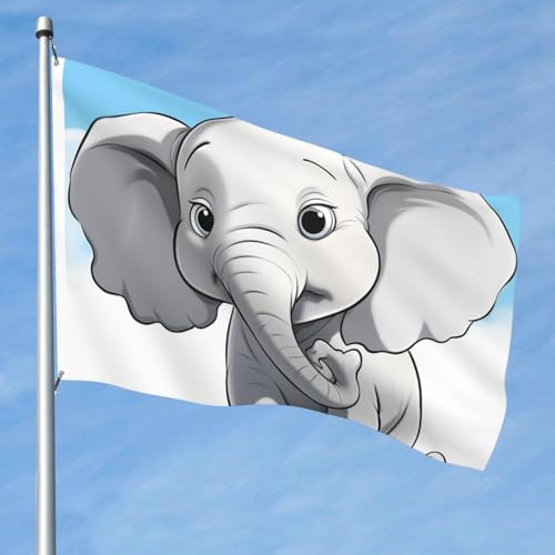 15,7 x 2,4 m große Flagge, doppelseitige lebendige Gartenflaggen, weiße Elefanten-Banner, Willkommensbanner mit Messingösen, Dekoration, Fotohintergrund für Hof, Veranda, Rasen 15,7 x 2,4 m große Flagge, doppelseitige lebendige Gartenflaggen, weiße Elefanten-Banner, Willkommensbanner mit Messingösen, Dekoration, Fotohintergrund für Hof, Veranda, Rasen von KKLWEGU