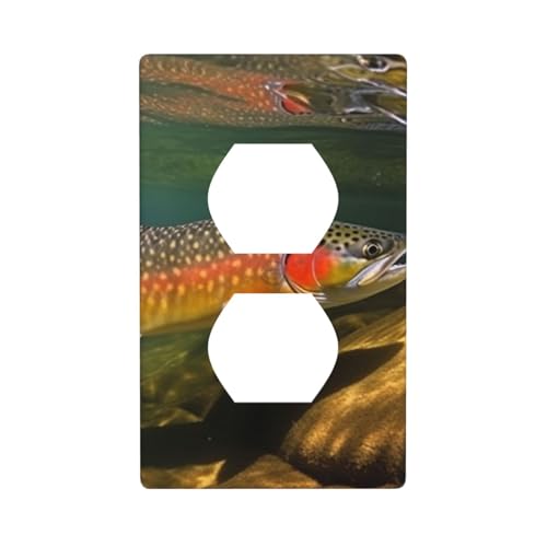 Brook Wandplatten für Forellenfliegenfischen, 1-Gang-Duplex-Lichtschalter-Abdeckplatte, elektrische Wandplatten, Steckdosenabdeckungen, dekorative Steckdosenabdeckungen für Heimdekoration Brook Wandplatten für Forellenfliegenfischen, 1-Gang-Duplex-Lichtschalter-Abdeckplatte, elektrische Wandplatten, Steckdosenabdeckungen, dekorative Steckdosenabdeckungen für Heimdekoration von KKLWEGU