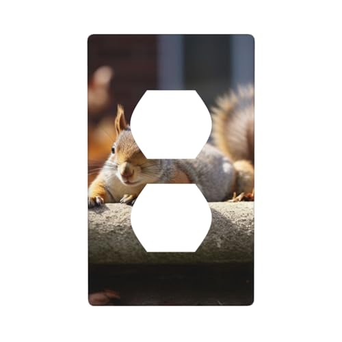Eichhörnchen, einfach verlegbare Wandplatten, 1-Gang-Duplex-Lichtschalter-Abdeckplatte, elektrische Wandplatten, Steckdosenabdeckungen, dekorative Steckdosenabdeckungen für Heimdekoration von KKLWEGU
