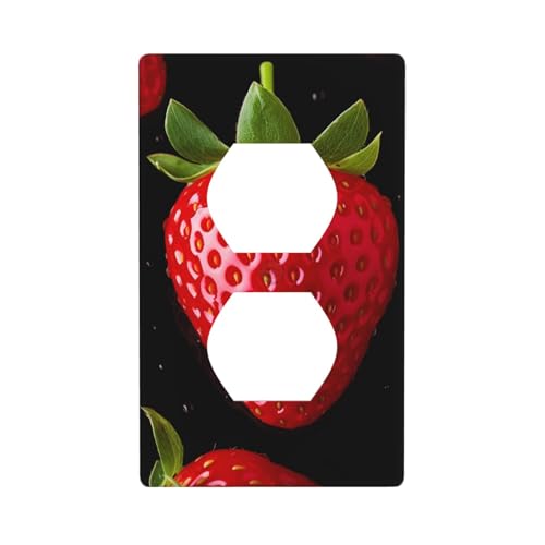 Erdbeer-Wandplatten, 1-Gang-Duplex-Lichtschalter-Abdeckplatte, elektrische Wandplatten, Steckdosenabdeckungen, dekorative Steckdosenabdeckungen für Heimdekoration Erdbeer-Wandplatten, 1-Gang-Duplex-Lichtschalter-Abdeckplatte, elektrische Wandplatten, Steckdosenabdeckungen, dekorative Steckdosenabdeckungen für Heimdekoration von KKLWEGU
