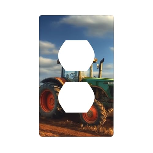 Fantasy Farm-Traktor-Wandplatten, 1-Gang-Duplex-Lichtschalter-Abdeckplatte, elektrische Wandplatten, Steckdosenabdeckungen, dekorative Steckdosenabdeckungen für Heimdekoration von KKLWEGU