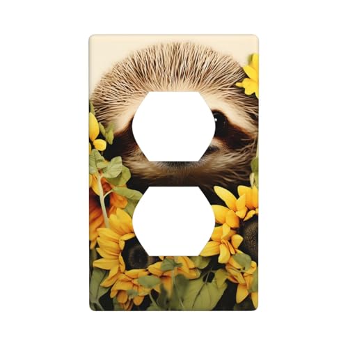 Faultier-Sonnenblumen-Wandplatten, 1-Gang-Duplex-Lichtschalter-Abdeckplatte, elektrische Wandplatten, Steckdosenabdeckungen, dekorative Steckdosenabdeckungen für Heimdekoration Faultier-Sonnenblumen-Wandplatten, 1-Gang-Duplex-Lichtschalter-Abdeckplatte, elektrische Wandplatten, Steckdosenabdeckungen, dekorative Steckdosenabdeckungen für Heimdekoration von KKLWEGU