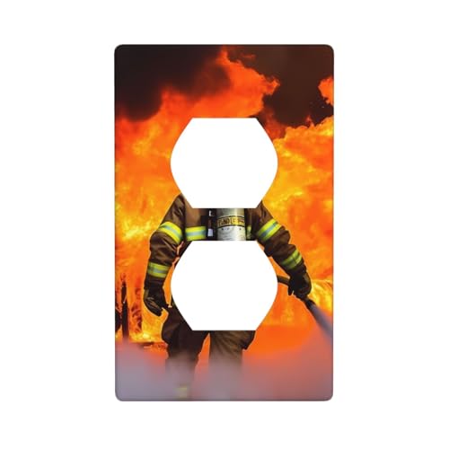 Feuerwehrmann-Wandplatten, 1-Gang-Duplex-Lichtschalter-Abdeckplatte, elektrische Wandplatten, Steckdosenabdeckungen, dekorative Steckdosenabdeckungen für Heimdekoration von KKLWEGU