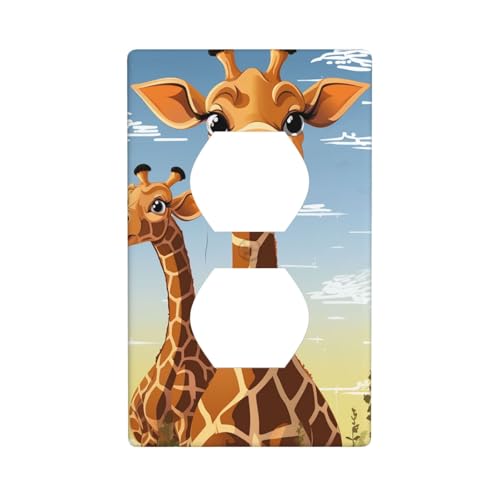 Giraffen-Wandplatten, 1-Gang-Duplex-Lichtschalter-Abdeckplatte, elektrische Wandplatten, Steckdosenabdeckungen, dekorative Steckdosenabdeckungen für Heimdekoration Giraffen-Wandplatten, 1-Gang-Duplex-Lichtschalter-Abdeckplatte, elektrische Wandplatten, Steckdosenabdeckungen, dekorative Steckdosenabdeckungen für Heimdekoration von KKLWEGU