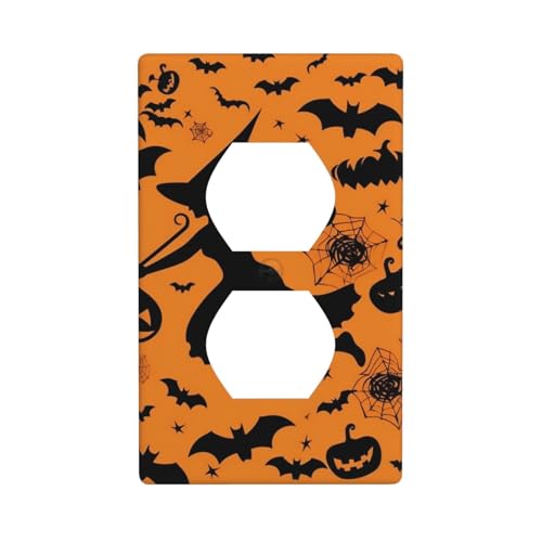 Halloween-Hexen-Wandplatten, 1-Gang-Duplex-Lichtschalter-Abdeckplatte, elektrische Wandplatten, Steckdosenabdeckungen, dekorative Steckdosenabdeckungen für Heimdekoration Halloween-Hexen-Wandplatten, 1-Gang-Duplex-Lichtschalter-Abdeckplatte, elektrische Wandplatten, Steckdosenabdeckungen, dekorative Steckdosenabdeckungen für Heimdekoration von KKLWEGU