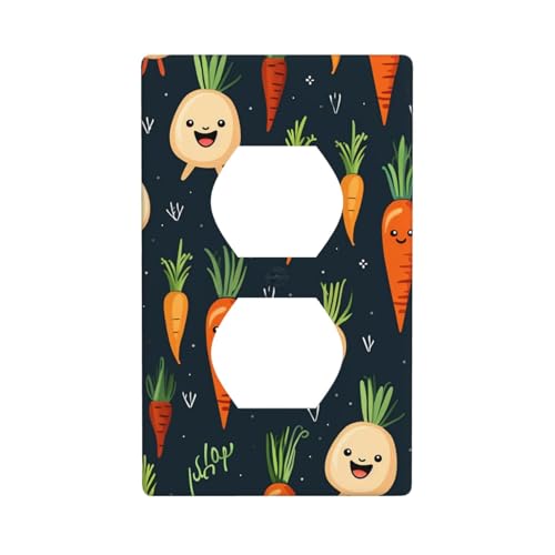 Happy Carrot Wandplatten Abdeckungen 1-Gang Duplex-Lichtschalter-Abdeckplatte elektrische Wandplatten Steckdosenabdeckungen dekorative Steckdosenabdeckungen für Heimdekoration von KKLWEGU