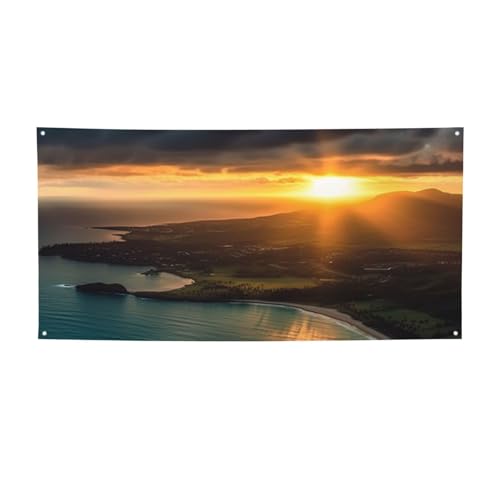Kreatives Deko-Banner, Wandbehang, Banner, Sonnenaufgang über Hawaii, großes Party-Banner, Schild, Poster, Party-Hintergründe für Neujahr, Abschlussfeier, Hochzeit, Geburtstag, Party, Fotografie Kreatives Deko-Banner, Wandbehang, Banner, Sonnenaufgang über Hawaii, großes Party-Banner, Schild, Poster, Party-Hintergründe für Neujahr, Abschlussfeier, Hochzeit, Geburtstag, Party, Fotografie von KKLWEGU