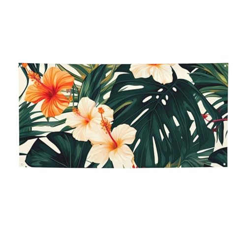 Kreatives Deko-Banner, Wandbehang, Banner, tropischer Sommer, hawaiianische Blume, Palmblätter, großes Party-Banner, Schild, Poster, Party-Hintergründe für Neujahr, Abschlussfeier, Hochzeit Kreatives Deko-Banner, Wandbehang, Banner, tropischer Sommer, hawaiianische Blume, Palmblätter, großes Party-Banner, Schild, Poster, Party-Hintergründe für Neujahr, Abschlussfeier, Hochzeit von KKLWEGU