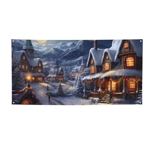 Kreatives Dekor-Banner, Wandbehang, Banner, Weihnachtsdorf, großes Party-Banner, Schild, Poster, Party-Hintergründe für Neujahr, Abschlussfeier, Hochzeit, Geburtstag, Party, Fotografie, klein Kreatives Dekor-Banner, Wandbehang, Banner, Weihnachtsdorf, großes Party-Banner, Schild, Poster, Party-Hintergründe für Neujahr, Abschlussfeier, Hochzeit, Geburtstag, Party, Fotografie, klein von KKLWEGU