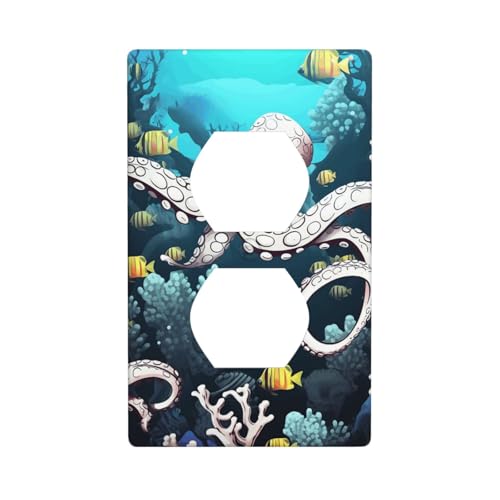 Marine Life Wandplattenabdeckungen, 1-Gang-Duplex-Lichtschalter-Abdeckplatte, elektrische Wandplatten, Steckdosenabdeckungen, dekorative Steckdosenabdeckungen für Heimdekoration Marine Life Wandplattenabdeckungen, 1-Gang-Duplex-Lichtschalter-Abdeckplatte, elektrische Wandplatten, Steckdosenabdeckungen, dekorative Steckdosenabdeckungen für Heimdekoration von KKLWEGU