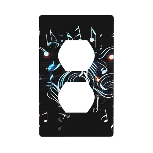 Musiknoten-Wandplatten, 1-Gang-Duplex-Lichtschalter-Abdeckplatte, elektrische Wandplatten, Steckdosenabdeckungen, dekorative Steckdosenabdeckungen für Heimdekoration Musiknoten-Wandplatten, 1-Gang-Duplex-Lichtschalter-Abdeckplatte, elektrische Wandplatten, Steckdosenabdeckungen, dekorative Steckdosenabdeckungen für Heimdekoration von KKLWEGU