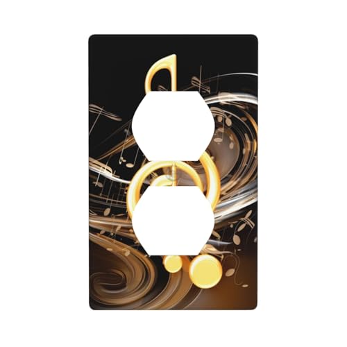 Musiknoten-Wandplatten, 1-Gang-Duplex-Lichtschalter-Abdeckplatte, elektrische Wandplatten, Steckdosenabdeckungen, dekorative Steckdosenabdeckungen für Heimdekoration von KKLWEGU