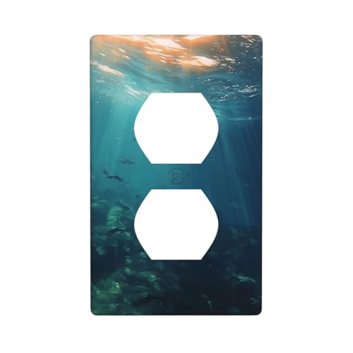 Sea Wall Plates Covers 1-Gang Duplex-Lichtschalter-Abdeckplatte, elektrische Wandplatten, Steckdosenabdeckungen, dekorative Steckdosenabdeckungen für Heimdekoration von KKLWEGU