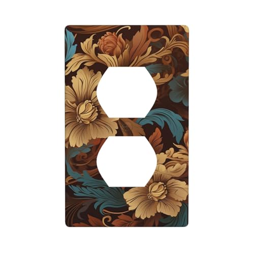 Set mit kunstvollen Blumen-Wandplatten, 1-Gang-Duplex-Lichtschalter-Abdeckplatte, elektrische Wandplatten, Steckdosenabdeckungen, dekorative Steckdosenabdeckungen für Heimdekoration von KKLWEGU