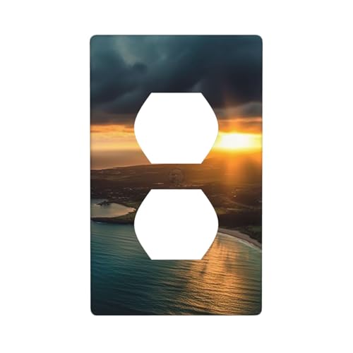 Sunrise Over Hawaii Wandplatten, 1-Gang-Duplex-Lichtschalter-Abdeckplatte, elektrische Wandplatten, Steckdosenabdeckungen, dekorative Steckdosenabdeckungen für Heimdekoration Sunrise Over Hawaii Wandplatten, 1-Gang-Duplex-Lichtschalter-Abdeckplatte, elektrische Wandplatten, Steckdosenabdeckungen, dekorative Steckdosenabdeckungen für Heimdekoration von KKLWEGU