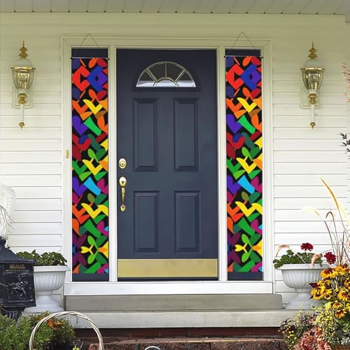 Veranda Banner Hängende Tür Banner, Willkommen Sommer Veranda Banner Happy Birthday Veranda Schild Foto Hintergrund Party Banner Gay Pride Regenbogen Haustür Schilder für Urlaub Party Indoor Outdoor von KKLWEGU