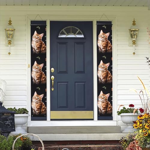 Veranda Banner Hängende Tür Banner, Willkommen Sommer Veranda Banner Happy Birthday Veranda Schild Foto Hintergrund Party Banner Katze Schmetterling Haustür Schilder für Urlaub Party Indoor Outdoor Veranda Banner Hängende Tür Banner, Willkommen Sommer Veranda Banner Happy Birthday Veranda Schild Foto Hintergrund Party Banner Katze Schmetterling Haustür Schilder für Urlaub Party Indoor Outdoor von KKLWEGU