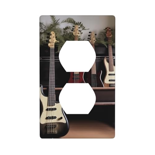 Wandplatten für Gitarre, Bass, Musikinstrumente, 1-Gang-Duplex-Lichtschalter-Abdeckplatte, elektrische Wandplatten, Buchsenabdeckungen, dekorative Steckdosenabdeckungen für Heimdekoration Wandplatten für Gitarre, Bass, Musikinstrumente, 1-Gang-Duplex-Lichtschalter-Abdeckplatte, elektrische Wandplatten, Buchsenabdeckungen, dekorative Steckdosenabdeckungen für Heimdekoration von KKLWEGU