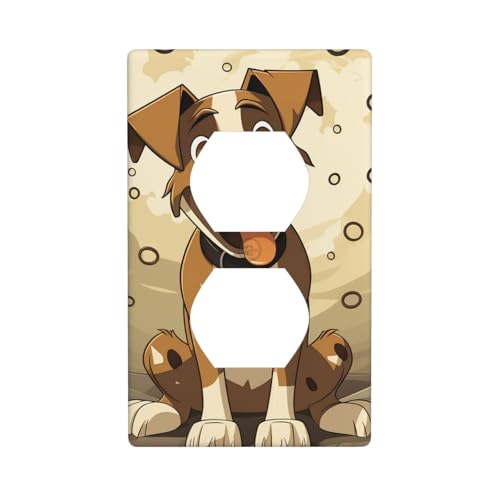 Wandplatten mit Cartoon-Hundeknochen, 1-Gang-Duplex-Lichtschalter-Abdeckplatte, elektrische Wandplatten, Steckdosenabdeckungen, dekorative Steckdosenabdeckungen für Heimdekoration von KKLWEGU