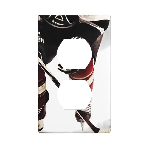 Wandplatten mit Eishockey-Muster, 1-Gang-Duplex-Lichtschalter-Abdeckplatte, elektrische Wandplatten, Steckdosenabdeckungen, dekorative Steckdosenabdeckungen für Heimdekoration Wandplatten mit Eishockey-Muster, 1-Gang-Duplex-Lichtschalter-Abdeckplatte, elektrische Wandplatten, Steckdosenabdeckungen, dekorative Steckdosenabdeckungen für Heimdekoration von KKLWEGU