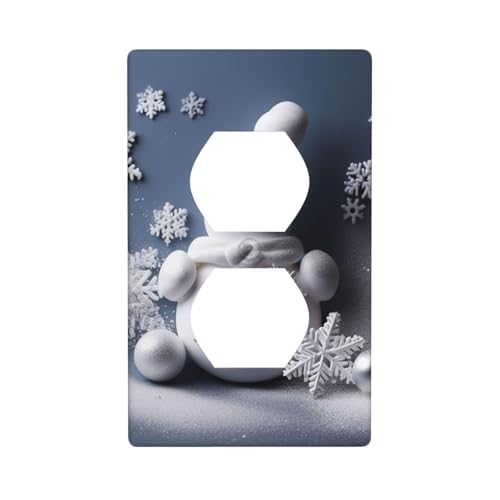 Wandplatten mit Schneemann, Sternen und Schneeflocken, 1-Gang-Duplex-Lichtschalter-Abdeckplatte, elektrische Wandplatten, Steckdosenabdeckungen, dekorative Steckdosenabdeckungen für Heimdekoration Wandplatten mit Schneemann, Sternen und Schneeflocken, 1-Gang-Duplex-Lichtschalter-Abdeckplatte, elektrische Wandplatten, Steckdosenabdeckungen, dekorative Steckdosenabdeckungen für Heimdekoration von KKLWEGU