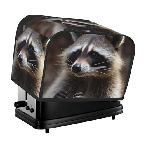 Waschbär 2 Scheiben Toaster Abdeckungen Staubdicht Spritzwassergeschützt Brotmaschine Abdeckung Fingerabdruck Schutz Kleine Waschbar Küchengeräte Abdeckung Universalgröße von KKLWEGU