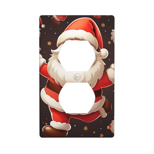 Weihnachts-Cartoon-Weihnachtsmann-Wandplatten, 1-Gang-Duplex-Lichtschalter-Abdeckplatte, elektrische Wandplatten, Steckdosenabdeckungen, dekorative Steckdosenabdeckungen für Heimdekoration von KKLWEGU