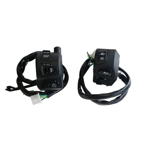 Steuerschalter für Motorradlenker 22mm Motorrad Schalter Scheinwerfer Blinker Start Motocross Horn Fern-/Abblendlicht Lenker Steuerschalter Taste von KKMNAIF