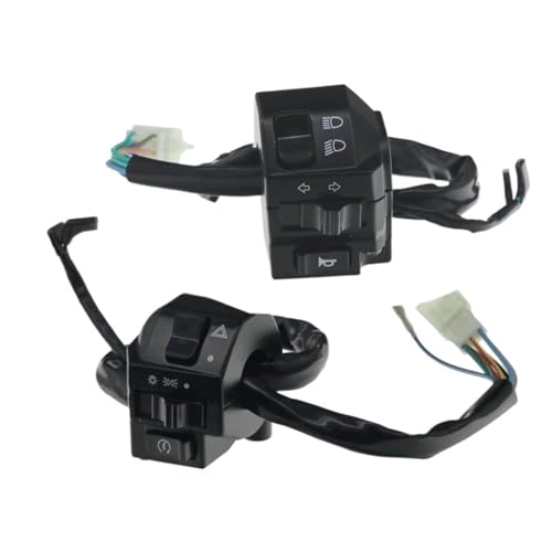Steuerschalter für Motorradlenker 7/8 "22mm Motorrad Lenker Schalter Horn Blinker Scheinwerfer Nebel Licht Elektrische Start Lenker Controller Schalter von KKMNAIF