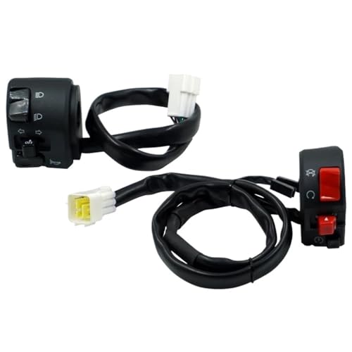 Steuerschalter für Motorradlenker 7/8'' 22mm Motorrad Lenker Schalter Horn Blinker Warnung Licht Überholen Start Töten Taste Motorrad Controller Schalter(4) von KKMNAIF