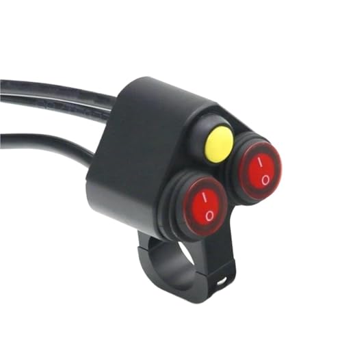 Steuerschalter für Motorradlenker 7/8'' Motorrad Lenker Doppel Control Schalter Taste Scheinwerfer Gefahr Bremse Nebel Licht EIN Aus Schalter Lenker(2) von KKMNAIF