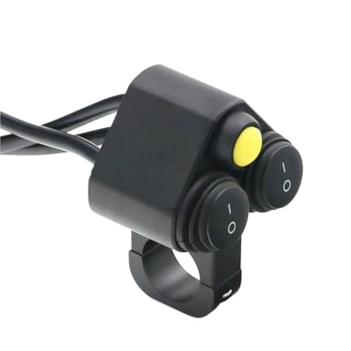 Steuerschalter für Motorradlenker 7/8'' Motorrad Lenker Doppel Control Schalter Taste Scheinwerfer Gefahr Bremse Nebel Licht EIN Aus Schalter Lenker(3) von KKMNAIF