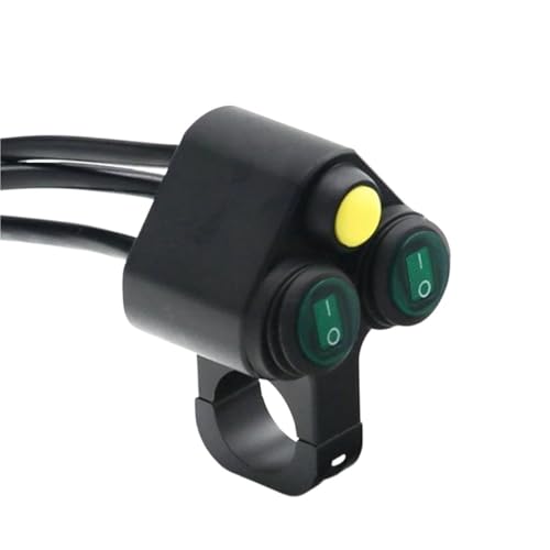 Steuerschalter für Motorradlenker 7/8'' Motorrad Lenker Doppel Control Schalter Taste Scheinwerfer Gefahr Bremse Nebel Licht EIN Aus Schalter Lenker(5) von KKMNAIF