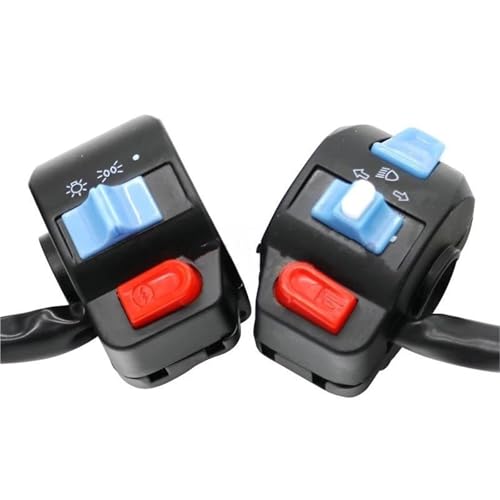 Steuerschalter für Motorradlenker 7/8" Motorrad-Lenker Links Rechts Hupe Blinker Elektrostart-Lenker-Controller-Schalter von KKMNAIF