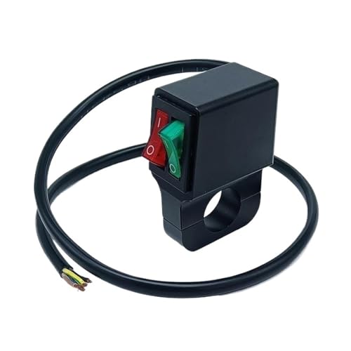 Steuerschalter für Motorradlenker 7/8-Zoll-Motorradschalter CNC-Aluminium EIN/AUS-Motorradlenkerschalter Für ATV-Rollermotor 12-V-Scheinwerfer-Elektriksystem von KKMNAIF