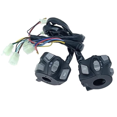 Steuerschalter für Motorradlenker Bunte Blinkende 7/8'' Universal Motorrad Lenker Schalter Scheinwerfer Warnlicht Blinker Horn Start Kill Button Steuerschalter für Motorradlenker Bunte Blinkende 7/8'' Universal Motorrad Lenker Schalter Scheinwerfer Warnlicht Blinker Horn Start Kill Button von KKMNAIF